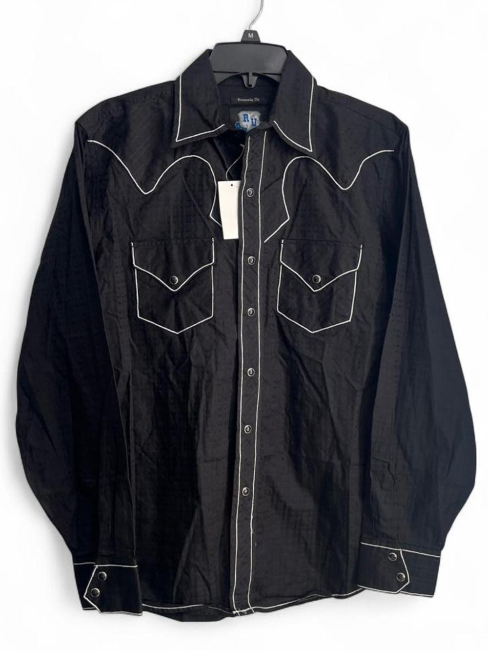 Mens Resistol University Black Pearl Snap Western Shirt size Small NWTs